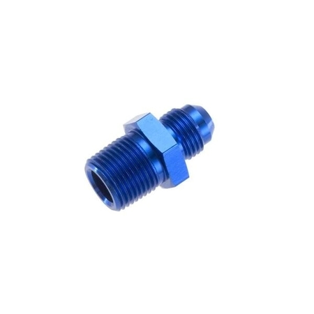 RED HORSE PERFORMANCE -04 STRAIGHT MALE ADAPTER TO -06 (3/8") NPT MALE - BLUE 816-04-06-1